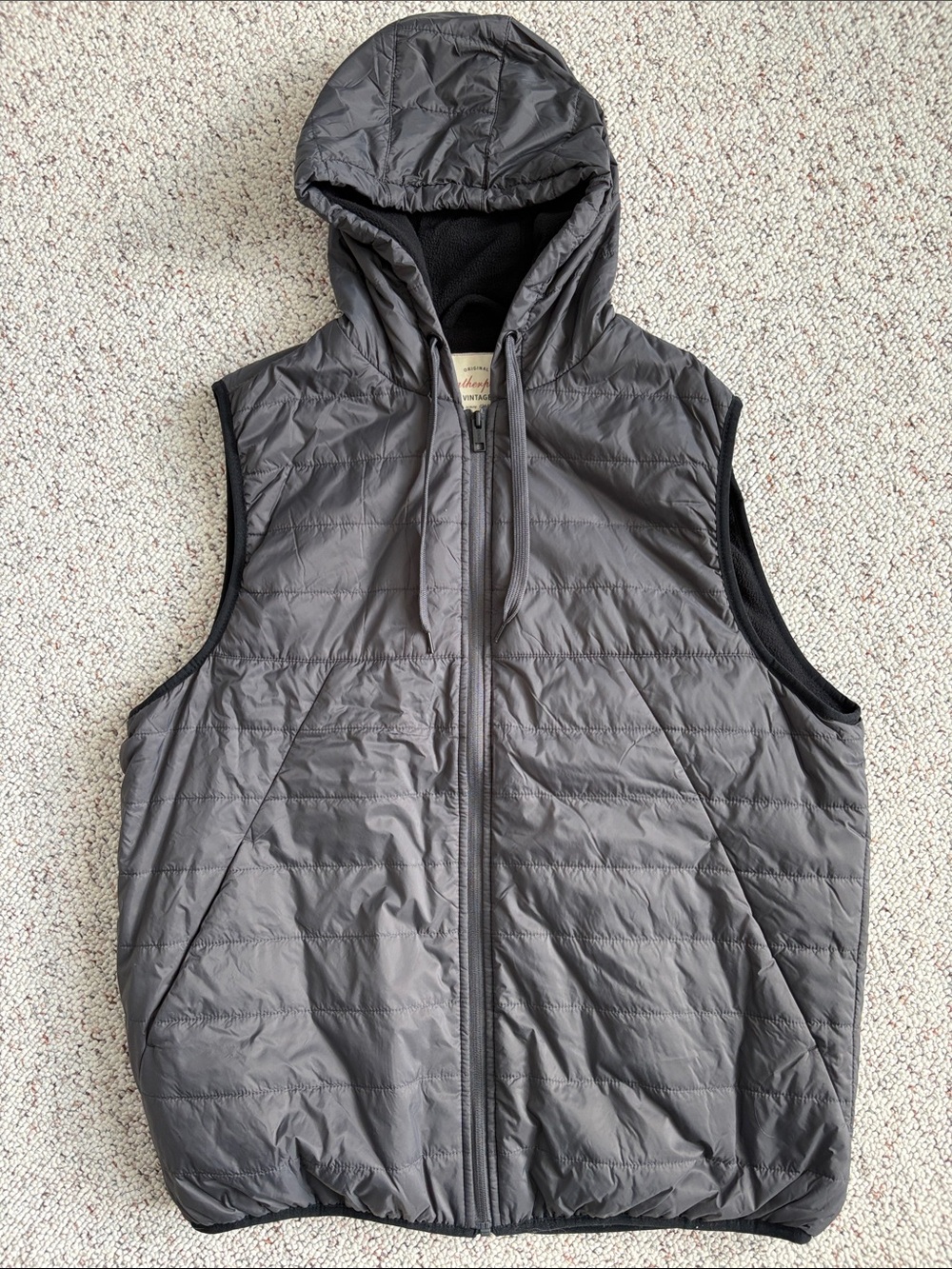 NWOT Weatherproof Vintage Men's Hooded Quilted Vest - Gray